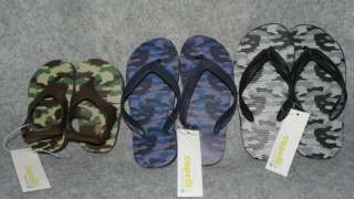 CAPELLI KIDS Baby Toddler Youth Boys Camo Flip Flops Size 4 5 10 11 12 