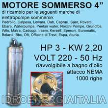 Motore Sommerso Riavvolgibile HP3 V380 Motore Sommerso Riavvolgibile 