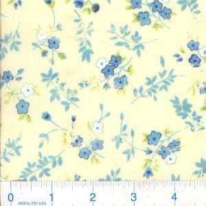  44 Wide Eyelet Print Posey Yellow Fabric By The Yard 
