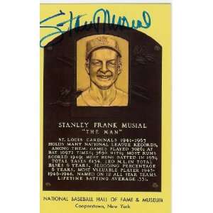  Stan the Man Musial Autographed Hall Of Fame Plaque 