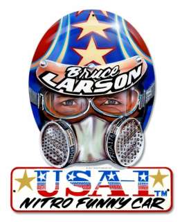 Bruce Larson USA 1 helmet shaped Nitro Funny Car racing sign  