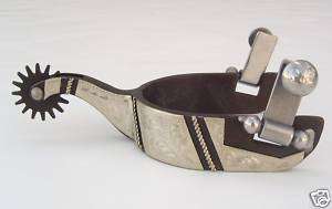 Rodeo Western Silver Rock Grinder Adult Spurs  