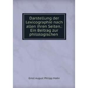   zur philologischen . Ernst August Philipp Mahn  Books