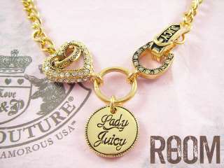 Juicy Couture Heart Horseshoe Love Luck Gold Necklace  