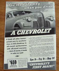 1940 Chevrolet Master 85 Business Coupe Ad  