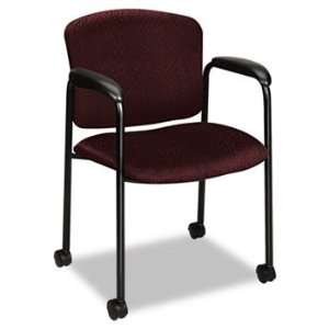  New   Tiempo Guest Arm Chair with Casters, Wine 