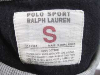 POLO SPORT RALPH LAUREN Gray Ribbed Sweatshirt Sz S  