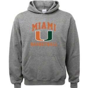  Miami Hurricanes Sport Grey Youth Basketball Arch Hooded 