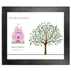  Quinceanera Guest Book Tree # 1 Castle Pink 20x24 For 50 