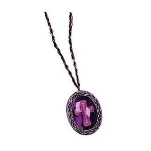  Necklace Gothic Cross Purple (Case of 1)