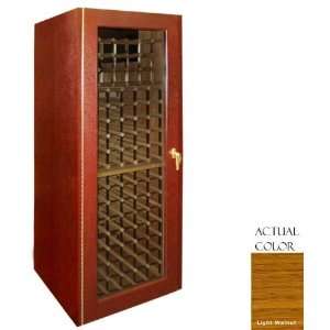   250g ltwa 160 Bottle Wine Cellar   Glass Doors / Light Walnut Cabinet