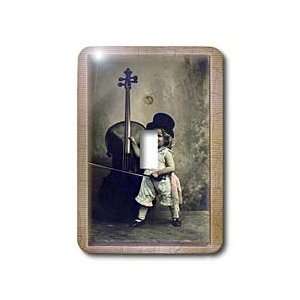 Florene Vintage   Vintage Child with Big Cello   Light Switch Covers 