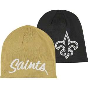 New Orleans Saints Womens Khaki/Black Reebok Reversible Knit Hat 