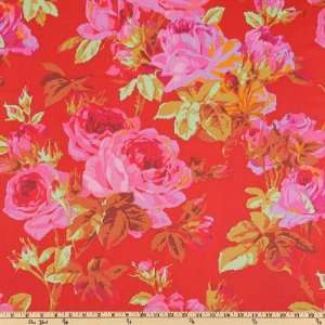  44 Wide Phillip Jacobs Spring 09 English Rose Red Fabric 