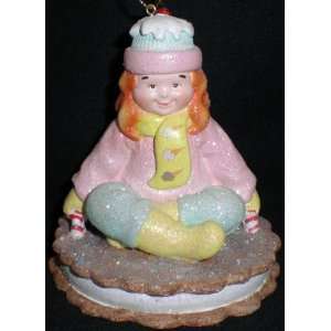  Girl On Ice Cream Cookie Sled 3 Christmas Ornament 