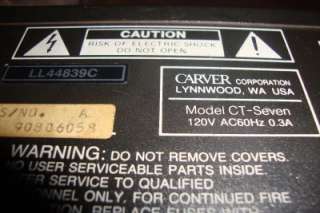 Carver CT 7 CT Seven Pre amplifier Preamp Tuner  