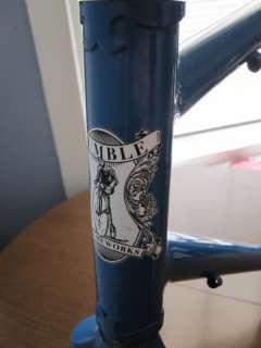 53.5 Custom Columbus EL Steel Road Bike Frame/Fork   Blue/White 