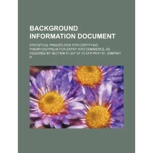 Background information document statistical procedures for certifying 