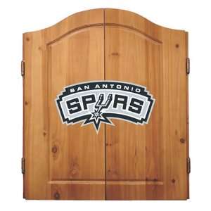 NBA San Antonio Spurs Solid Pine Cabinet And Bristle Dartboard Set 