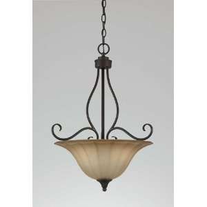 Value series 210   pendant in english bronze with sandblasted glass