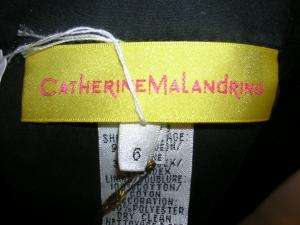 NWT CATHERINE MALANDRINO $375 Black Eyelet Dress 6  