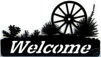 SOUTHWEST WELCOME SIGN PLAQUE RUSTIC WESTERN METAL ART  