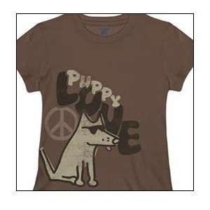   Puppy Love T Shirt for Women   Chocolate   X Large 
