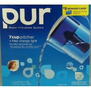  PUR Water Filtration System 7 Cup Pitcher + Filter Change 
