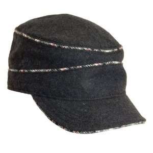  Pacific W8227 CHAR Cadetson   Wool Blend Military Cap   Charcoal
