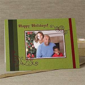  Happy Holidays Personalized Single Photo Christmas Cards 