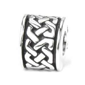   Celtic Knot Band, Solid Sterling Silver European Bead Charm Jewelry