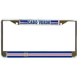  Cabo Cape Verde Flag Chrome License Plate Frame Holder 