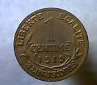 FRANCE 1 CENTIME 1919 UNCIRCULATED FRENCH COIN