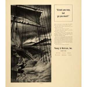  1938 Ad Young Rubicam Advertising Growl Sailor Ship 