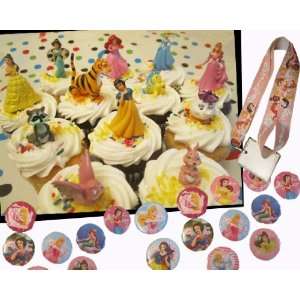  Disney Princess Party Set   12 Cake Toppers   18 Favor 