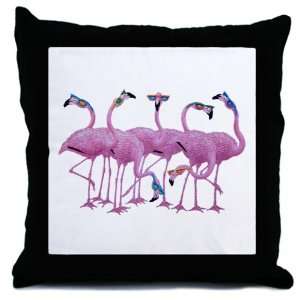  Throw Pillow Cool Flamingos with Sunglasses Everything 