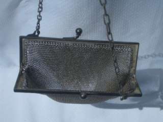 Antique German Silver Soldered Mesh Purse Handbag  