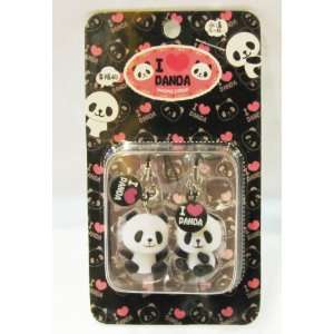  Panda 3D (one pair) keychain and cell phone Charm 