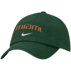   Nike Miami Hurricanes Green Campus Adjustable Hat