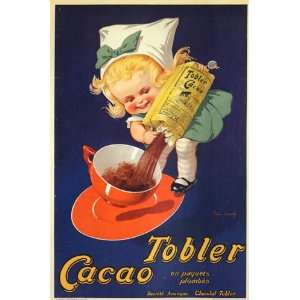  CHOCOLAT CHOCOLATE GIRL CHILD TOBLER CACAO FRENCH VINTAGE 