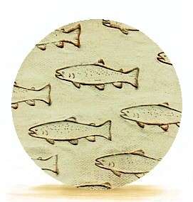 TROUT STONE ABSORBENT BAR DRINK CABIN COASTERS  