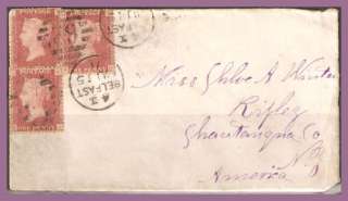 Great Britain Stamps 18710715 Penny Reds on Cover to NY  