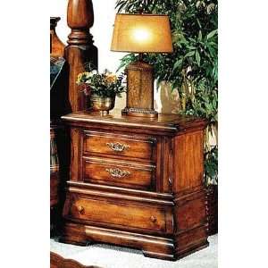   Style Dark Pine Finish Solid Wood Night Stand Furniture & Decor