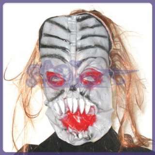   Ghoul Demon Monster Latex Mask w/ Hair Halloween Costume Prop  
