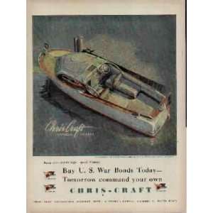  1944 Chris Craft Express Cruiser War Bond Ad, A2729A 