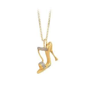   Gold 0.01 ct. Diamond High Heel Shoe Pendant with Chain Katarina