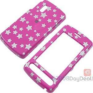  Glitter Stars Hot Pink Shield Protector Case For LG Vu 