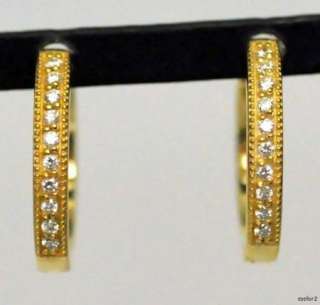 New JUDE FRANCES Camelia Yellow 18K Gold Hoop Earrings  