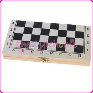 Wooden Foldable Chessboard Ivory Chess Pieces Chessmen  