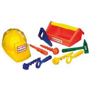  Builder Tool Set with Hard Hat and Tool Box Toys & Games